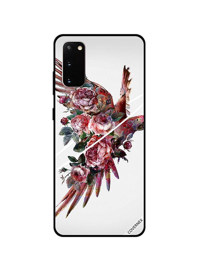 كوفرنيكس غطاء حماية واق لهاتف سامسونج جالاكسي S20 ببغاء مزين بالورد - Image 1