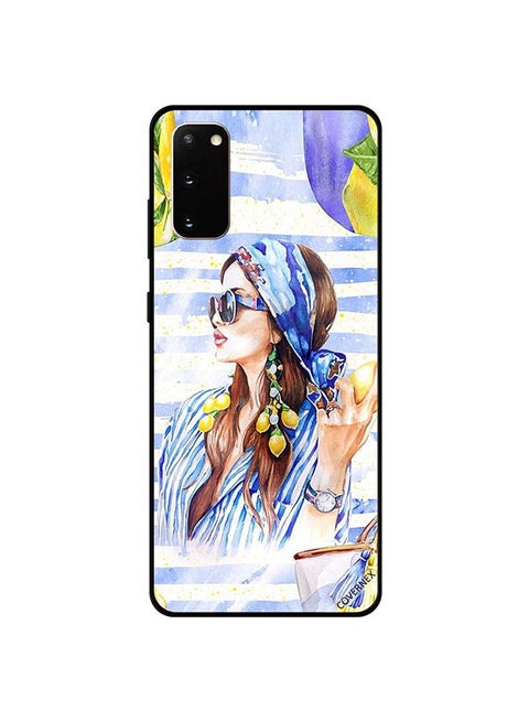 Protective Case Cover For Samsung Galaxy S20 Blue Colours Stylish Girl