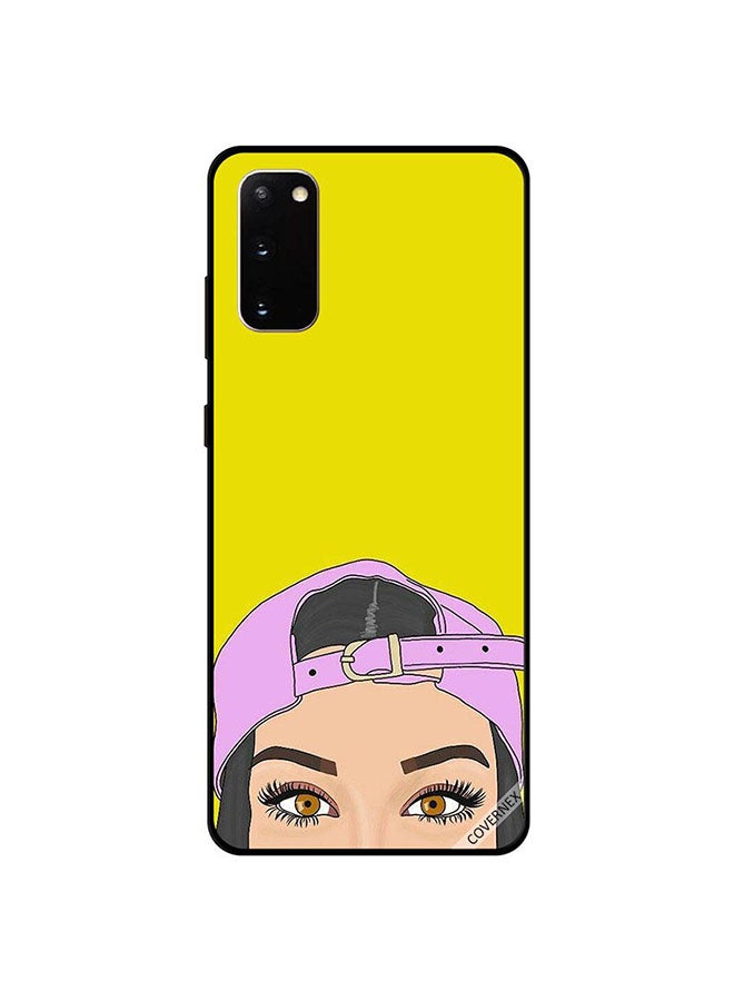 Covernex Protective Case Cover For Samsung Galaxy S20 Pink Cap Girl Apperaing At Bottom