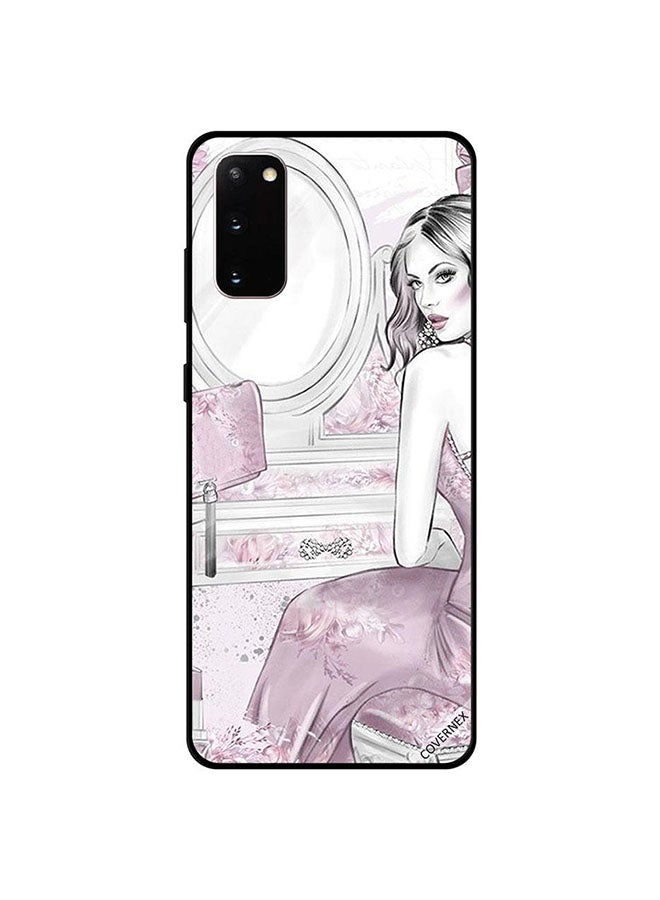 كوفرنيكس غطاء حماية واق لهاتف سامسونج جالاكسي S20 بطبعة سيدة تتزين