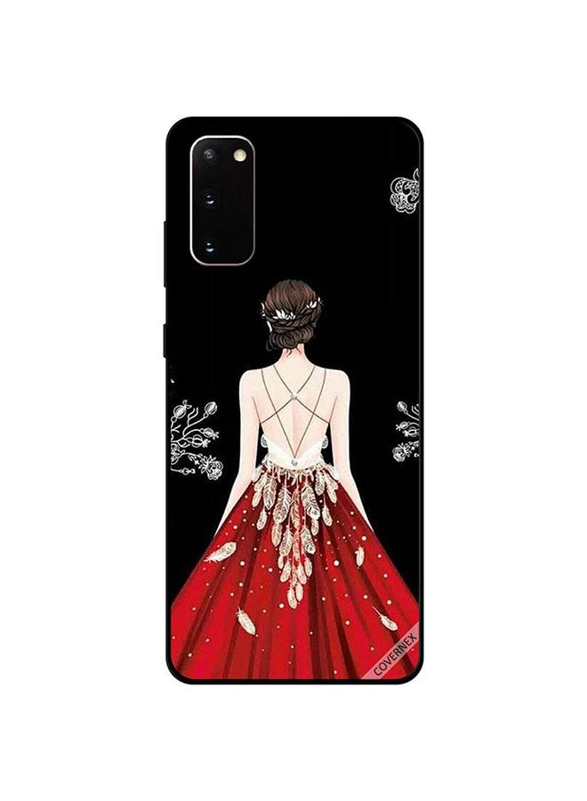 كوفرنيكس غطاء حماية واق لهاتف سامسونج جالاكسي S20 بطبعة فتاة لطيفة ترتدي فستان أحمر