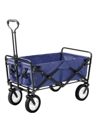 Foldable Garden Cart Heavy Duty Outdoor Trolley Deep Blue/Black 85x48x26centimeter - v1591950946/N38554036A_1