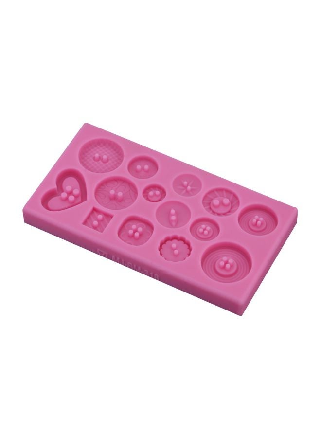 ANSELF Silicone Chocolate Cookie Mould Pink 12x6 x1.2cm - Image 1