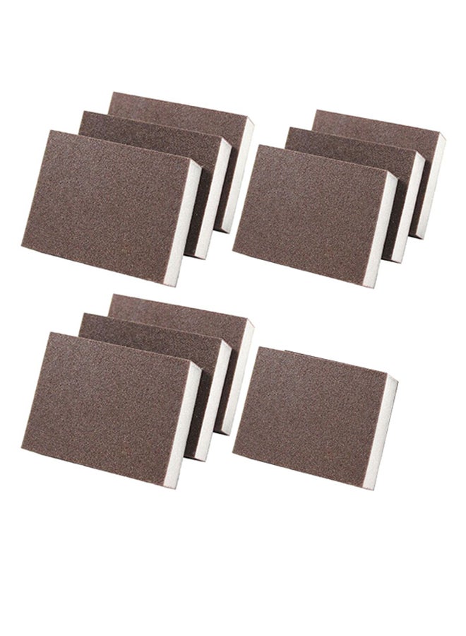 10-Piece Emery Clean Sponge Set Brown/White - Image 1