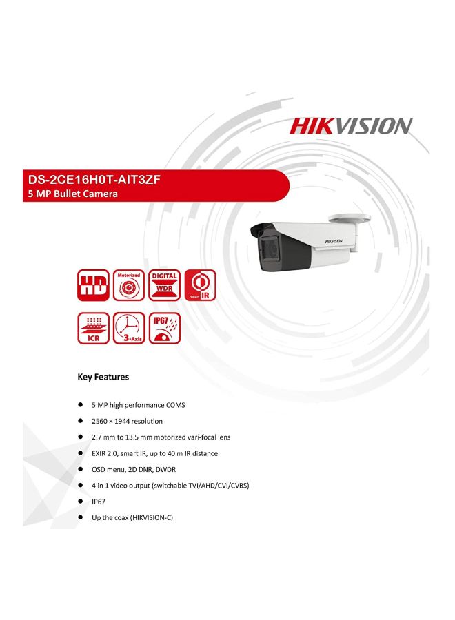5MP Motorized Varifocal Bullet Camera