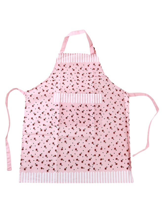 Floral Pattern Kitchen Apron Pink/White/Green 64 x 80cm - Image 1