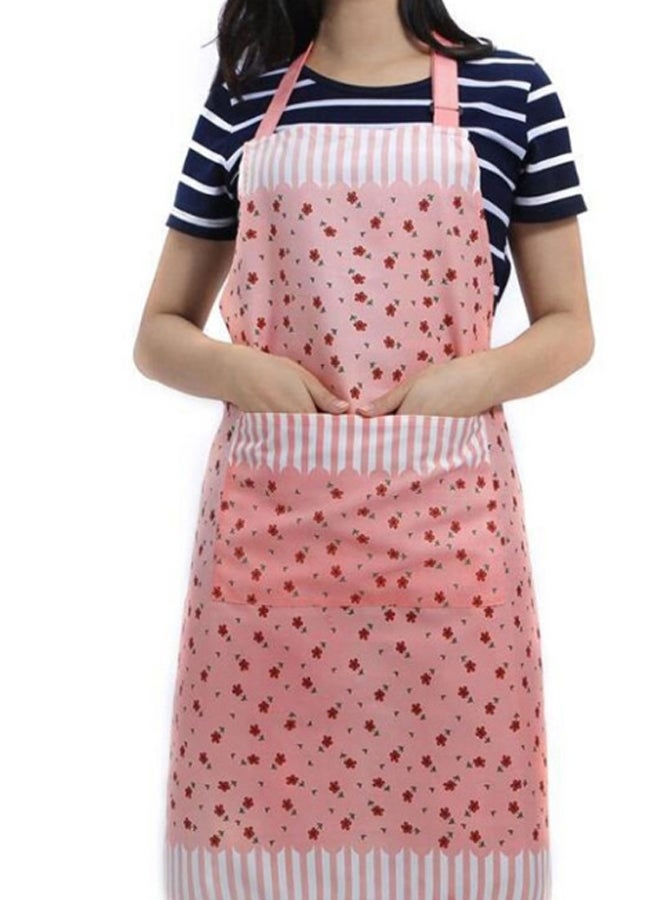 Floral Pattern Kitchen Apron Pink/White/Green 64 x 80cm - Image 2