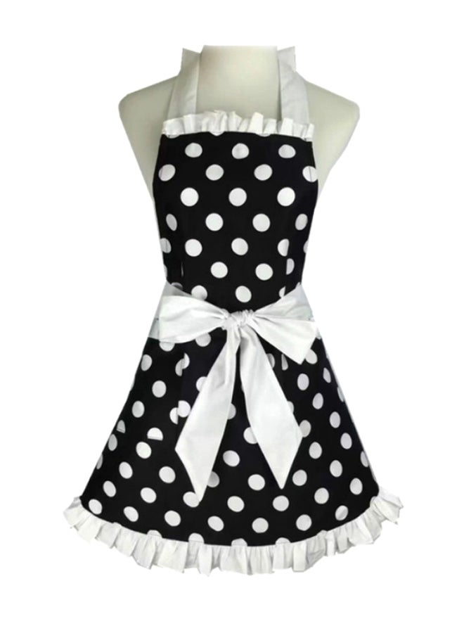 Polka Dot Pattern Apron Black/White 110 x 62cm