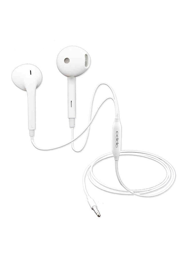 Half In-Ear Wired Headphones White