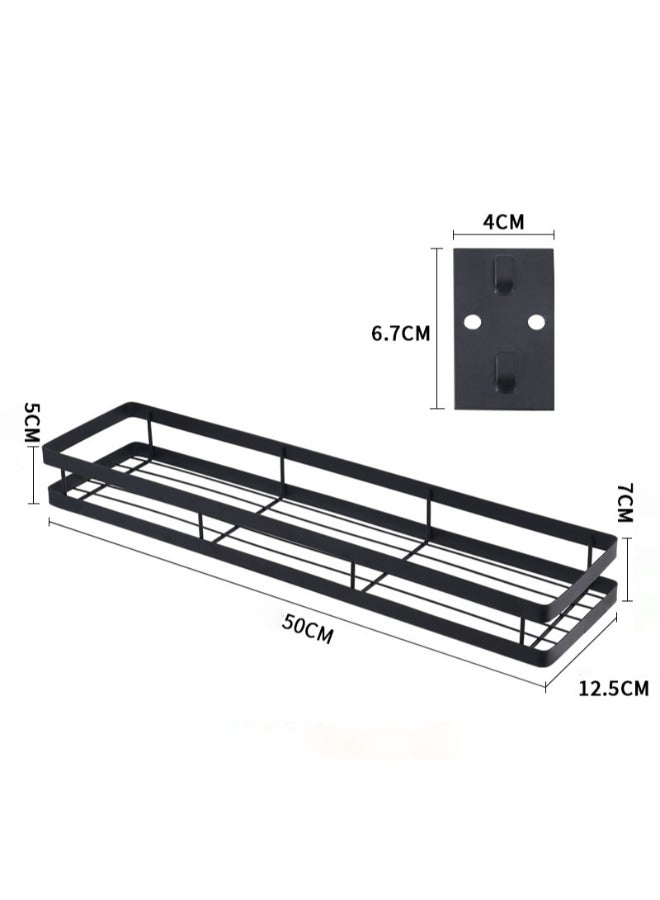 Punch-Free Wall Mount Seasoning Storage Rack Black 50cm - Image 2