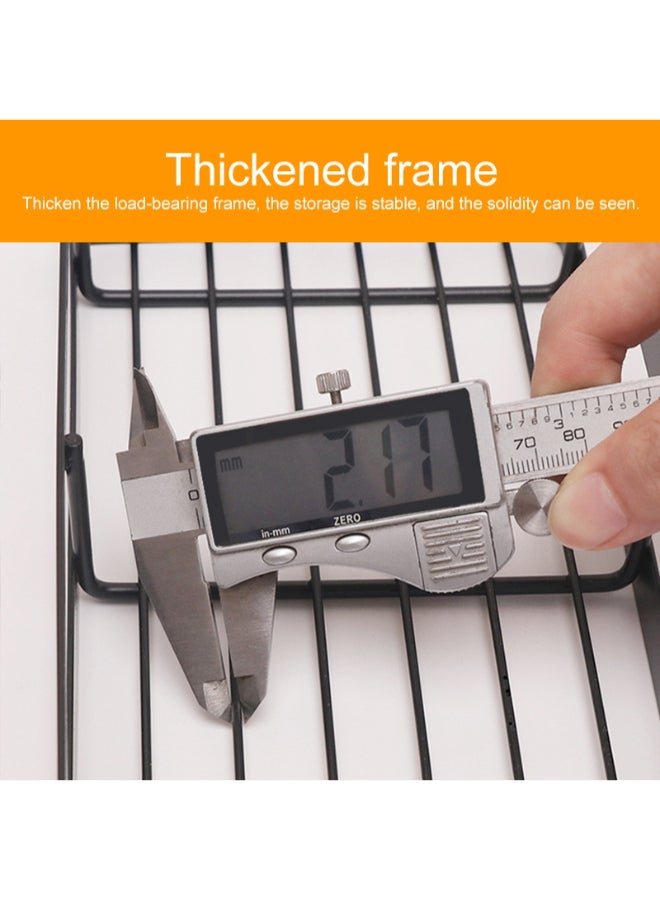 Punch-Free Wall Mount Seasoning Storage Rack Black 50cm - Image 3