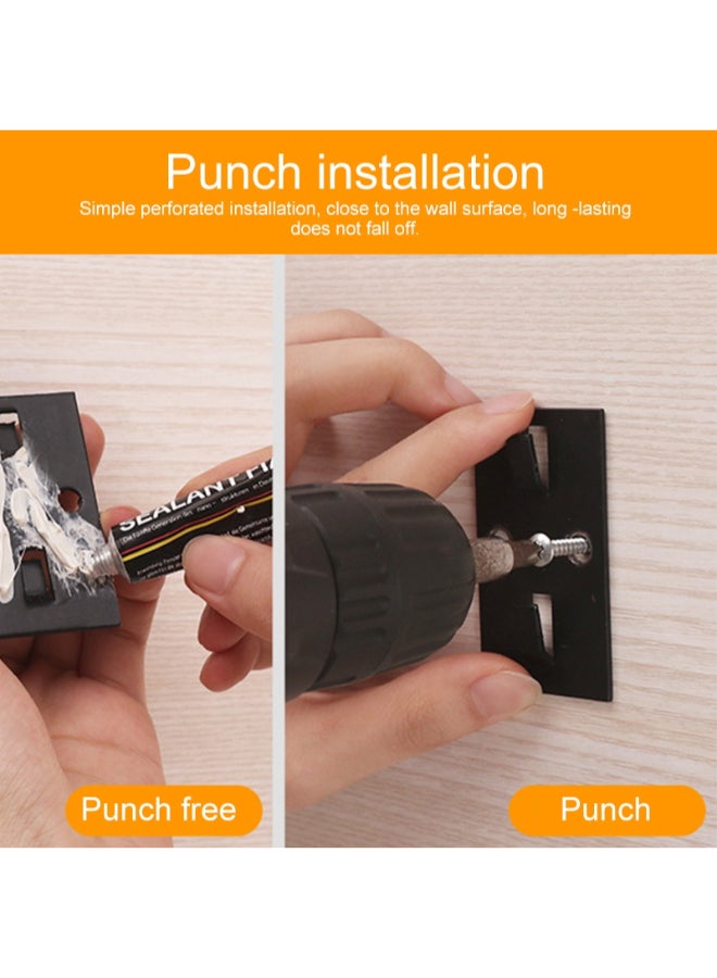 Punch-Free Wall Mount Seasoning Storage Rack Black 50cm - Image 4