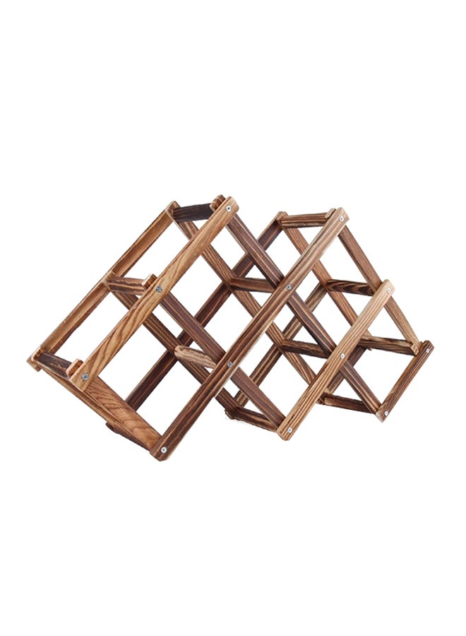 رف لعرض المشروبات مرن قابل للطي مكون من 6 فتحات لحمل 6 زجاجات بني 48 x 22 x 12.5Ø³Ù†ØªÙŠÙ…ØªØ± - Image 1