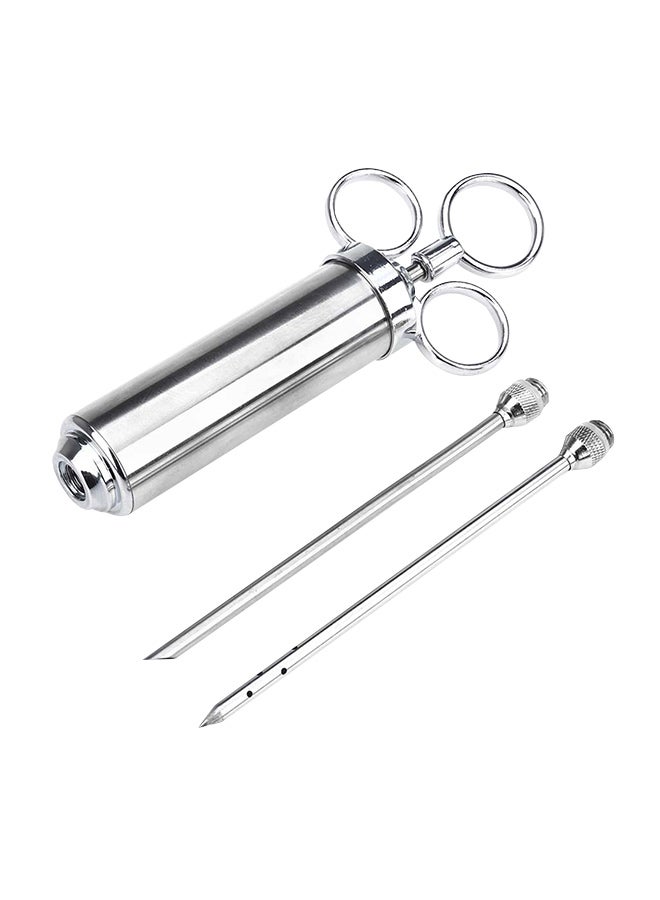 Syringe With Dual Needle For Condiment Turkey Meat Injector Silver 16 x 8 x 4centimeter - Image 1