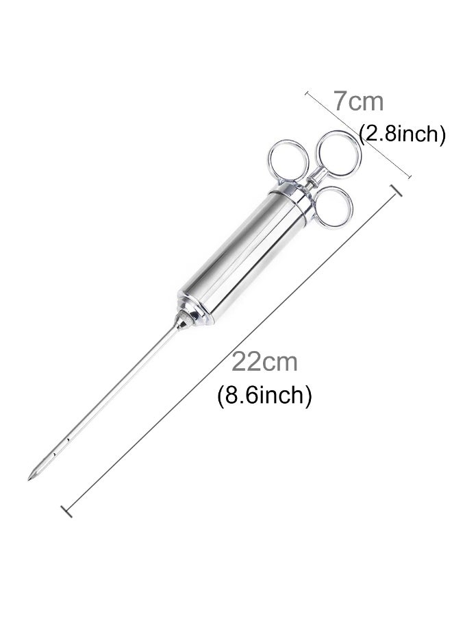 Syringe With Dual Needle For Condiment Turkey Meat Injector Silver 16 x 8 x 4centimeter - Image 2