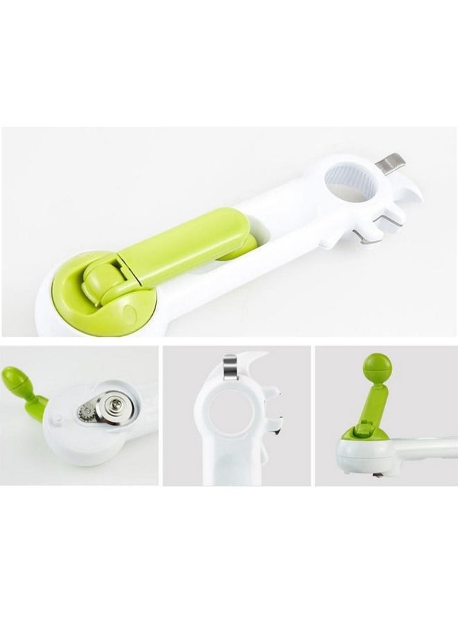 Generic - 7-In-1 Multi-Function Can/Bottle Opener Kitchen Tool White/Green 20 x 6 x 5cm - Image 1