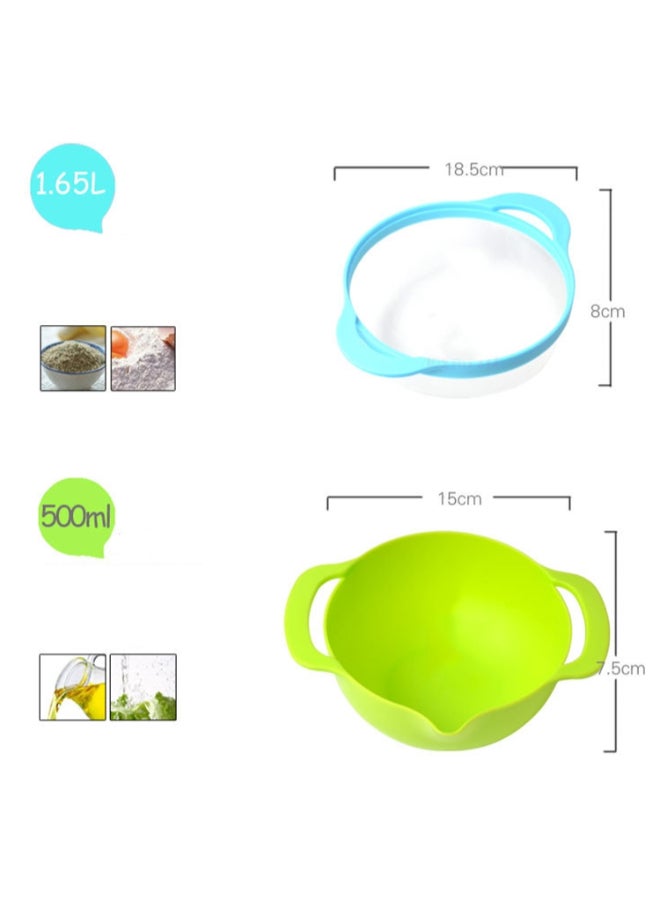 8-Piece Creative Rainbow Salad Bowl Measuring Cup Multicolour 26 x 26 x 13cm  - Image 5