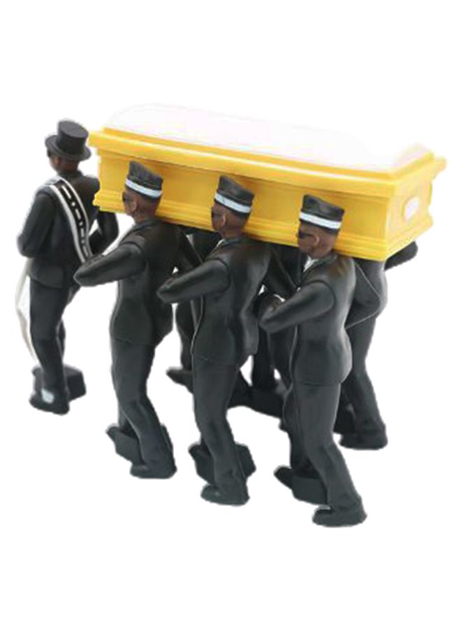 بي جي مجموعة مجسمات رجال سمر البشرة بتصميم قائم يؤدون رقصة أثناء حمل تابوت من 7 قطع مع إكسسوارات 10سم - Image 2