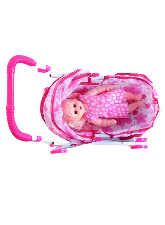 عربة أطفال قابلة للطي مع دمية - Image 2