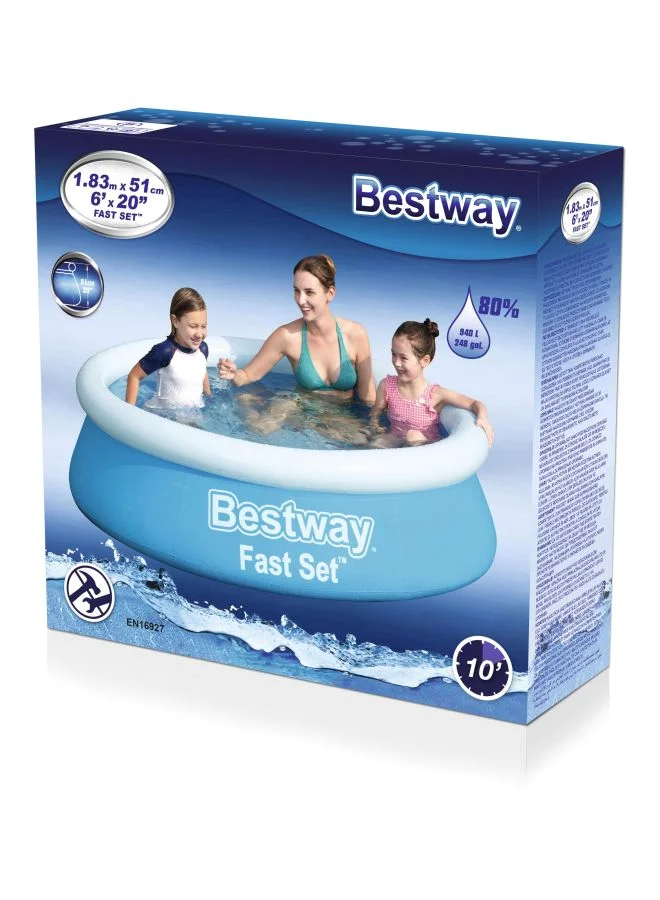 Bestway Portable Lightweight Foldable Compact Circular Fast Set Swimming Pool For Kids 183x51cm