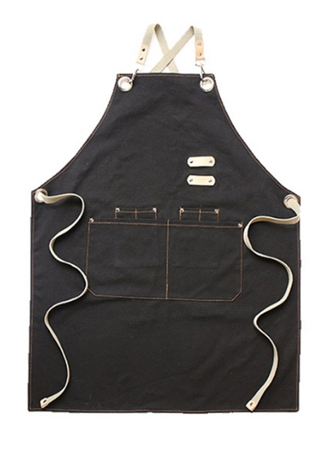Generic - 2-Piece Barista Restaurant Apron Set Black/Beige 77 x 61centimeter - Image 1