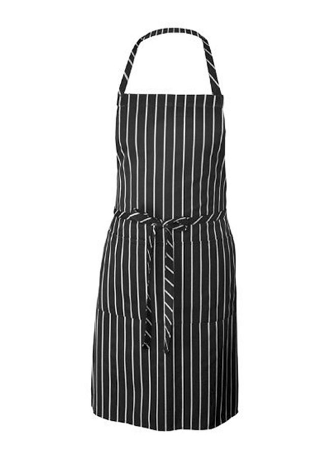 2-Piece Striped Design Kitchen Apron Set Black/White 20 x 20cm - Image 1