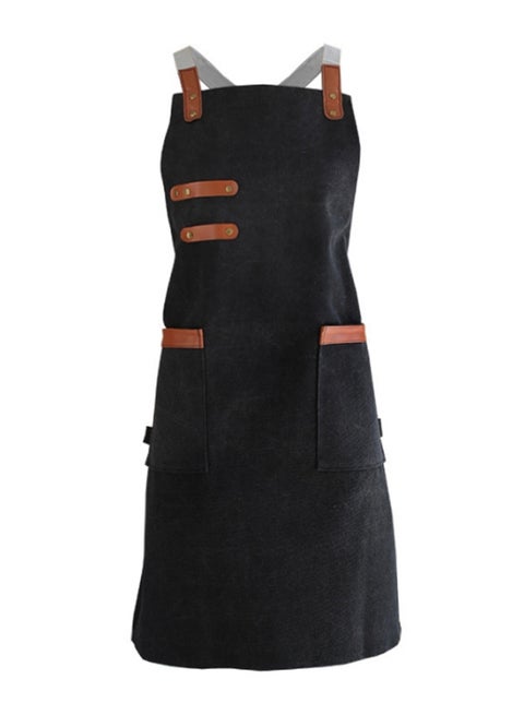 Adjustable Stripe Chef Apron Black/Brown 80 x 25cm