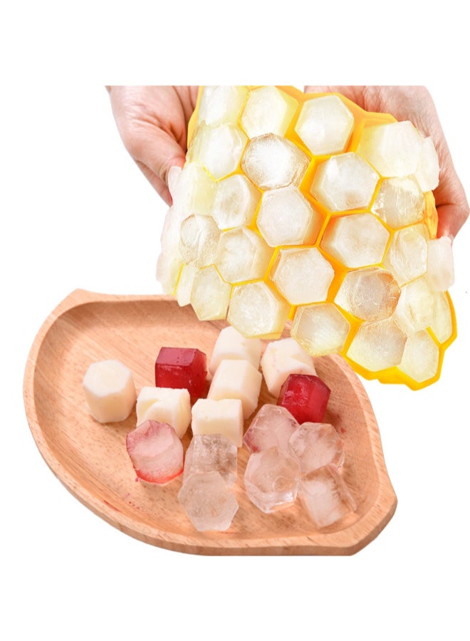 2-Piece Honeycomb Shaped Popsicle Mould Yellow 21 x 15 x 10cm - Image 2