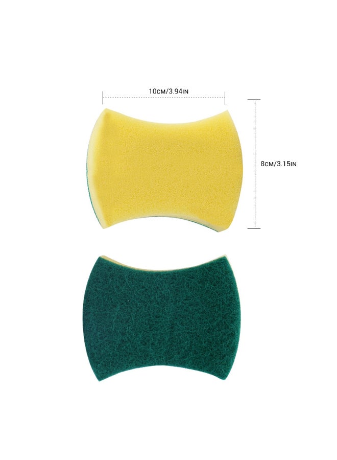 10-Piece Kitchen Cleaning Magic Sponge Eraser Green/Yellow 21 x 17 x 16cm - Image 2