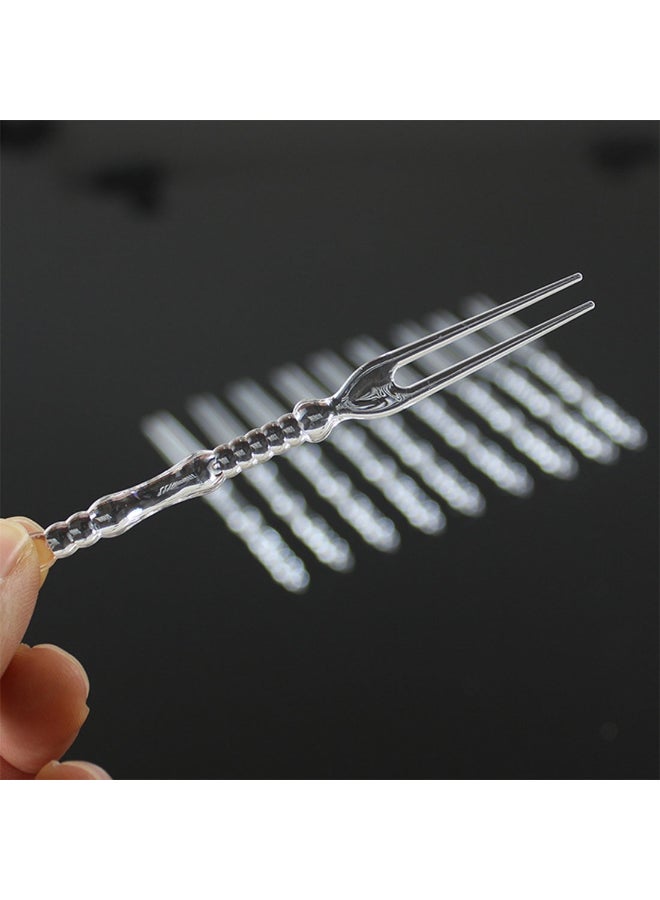 700-Piece Mini Transparent Disposable Fork Silver 25 x 20 x 10centimeter - Image 2