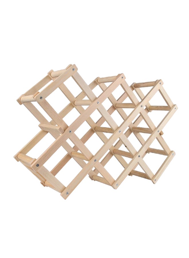 10-Piece Wooden Wine Bottle Rack Beige 13 x 6 x 35centimeter  - Image 1