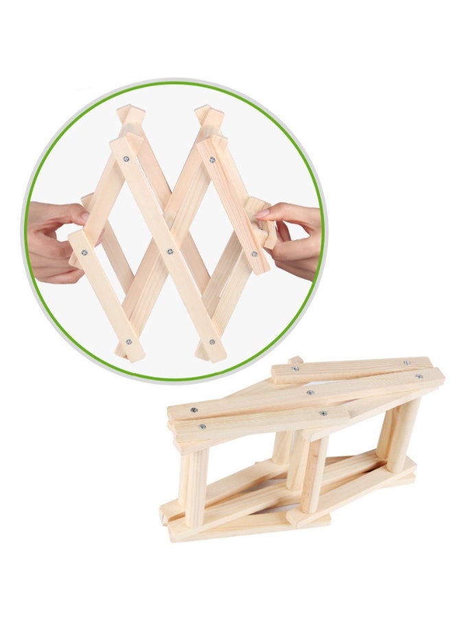 10-Piece Wooden Wine Bottle Rack Beige 13 x 6 x 35centimeter  - Image 3
