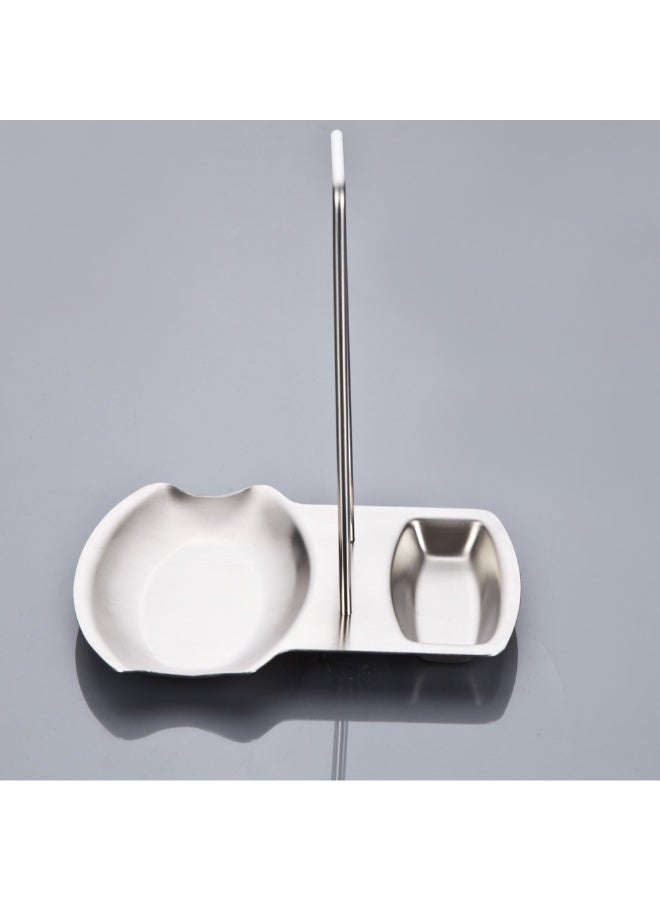 حامل ملاعقٍ وأغطية للأوعية مصنوعٌ من الستانلس ستيل فضي 19 x 15.5 x 19سم - Image 2