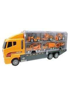 MissTiara 6-In-1 Die-Cast Construction Vehicle Set With Carrier Truck  - Image 1