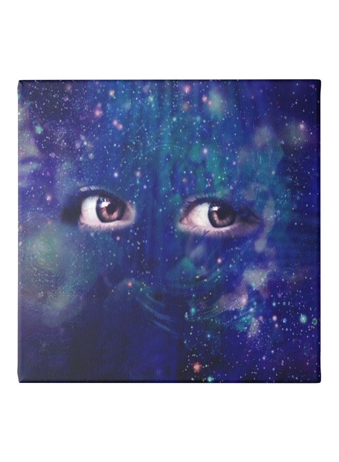 Decorative Eye Wall Painting With Frame Blue/Green/White 30x30cm
