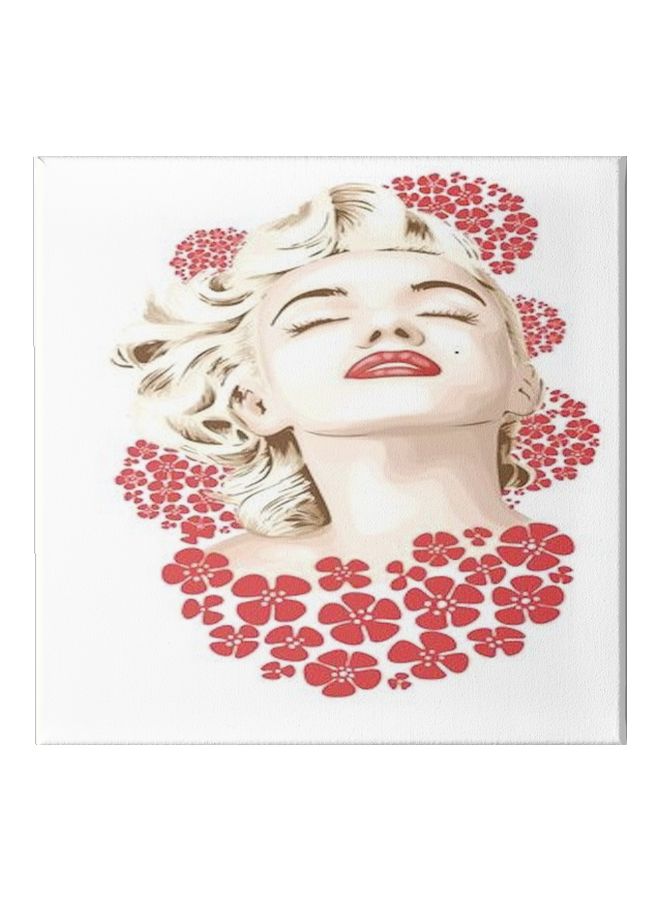 Marilyn Monroe Framed Wall Painting Red/Beige/White 30x30cm