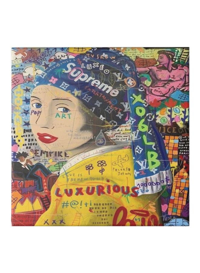 Modern Art Theme Framed Wall Painting Multicolour 30x30cm