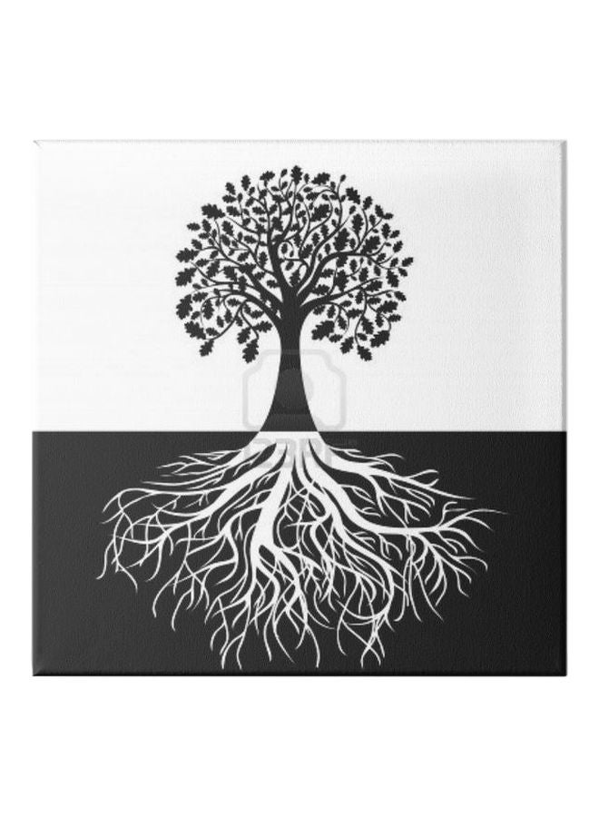 Tree Framed Wall Art Painting Black/White 30x30cm