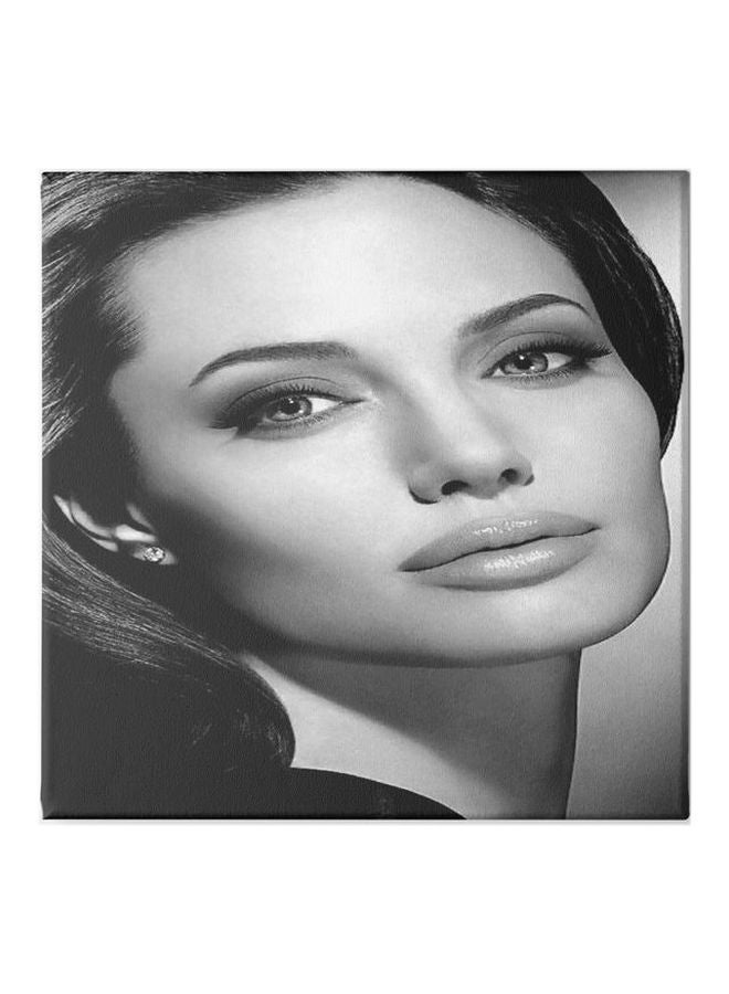 Angelina Jolie Framed Wall Art Painting Grey/Black/White 30x30cm