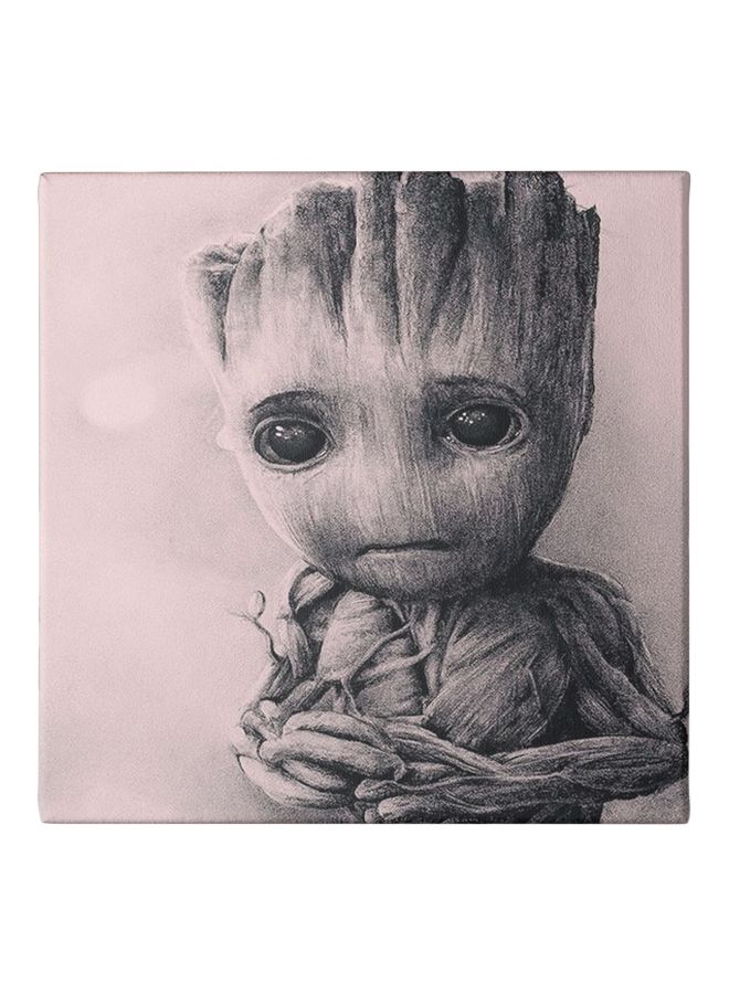 Groot Framed Wall Painting Grey/Black/Pink 30x30cm