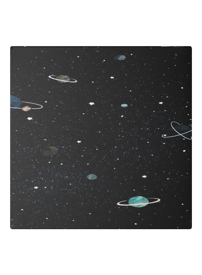 لوحة فنية جدارية بإطار تمثل الفضاء أسود / أبيض / أزرق 30x30سم