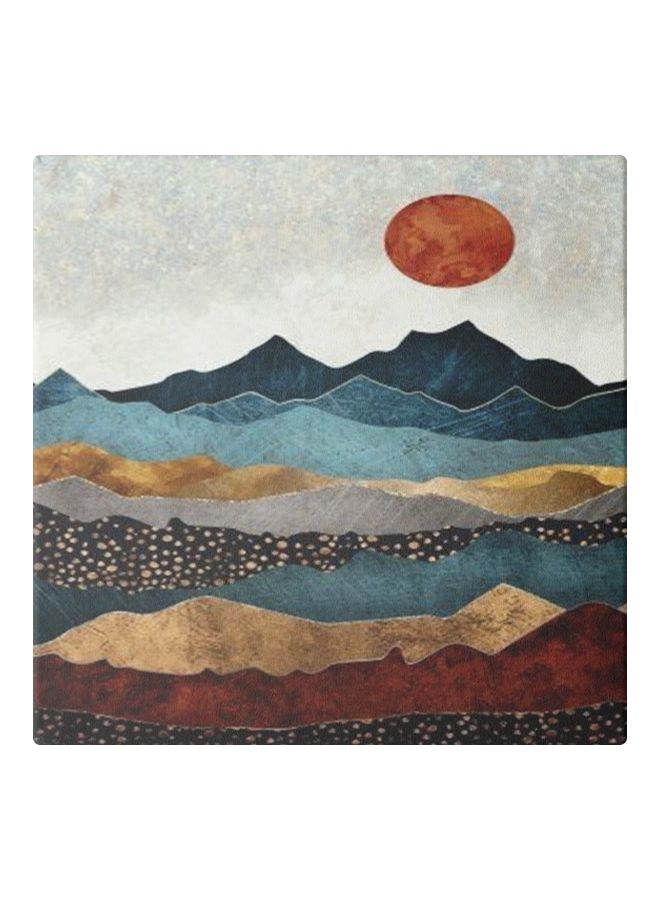 Mountains Chinese Painting Framed Wall Painting Blue/Red/White 30x30cm