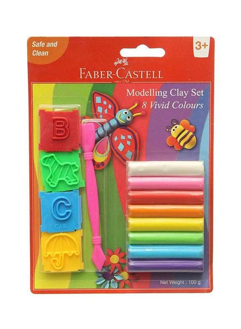 13-Piece Modelling Clay With Tool Set Red/Yellow/Green
