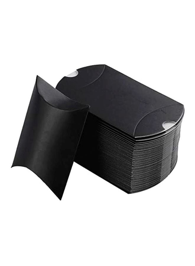 طقم صناديق حلوى بشكل وسادة مكون من 100 قطعة أسود 9x6.5x2.5سم