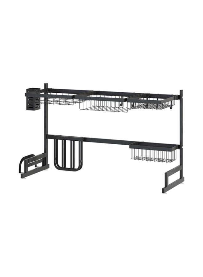 Stainless Steel Dish Drainer Rack Black 65x32x52cm - Image 1