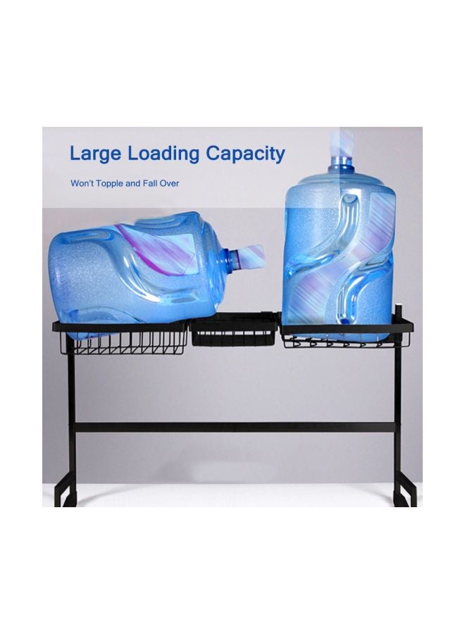 Stainless Steel Dish Drainer Rack Black 65x32x52cm - Image 4