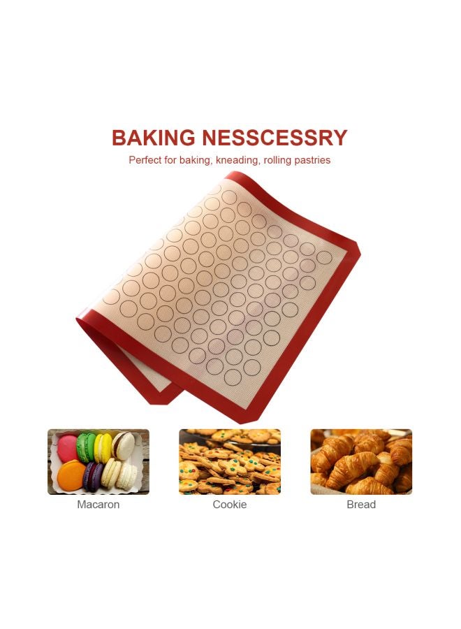 Silicone Baking Mat Red/Beige 42x29.5x1cm - Image 2