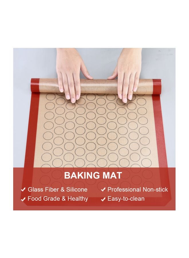 Silicone Baking Mat Red/Beige 42x29.5x1cm - Image 3
