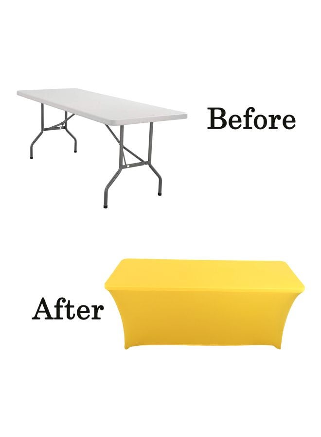 Rectangular Stretch Table Cover Yellow 72x30x30inch - Image 2