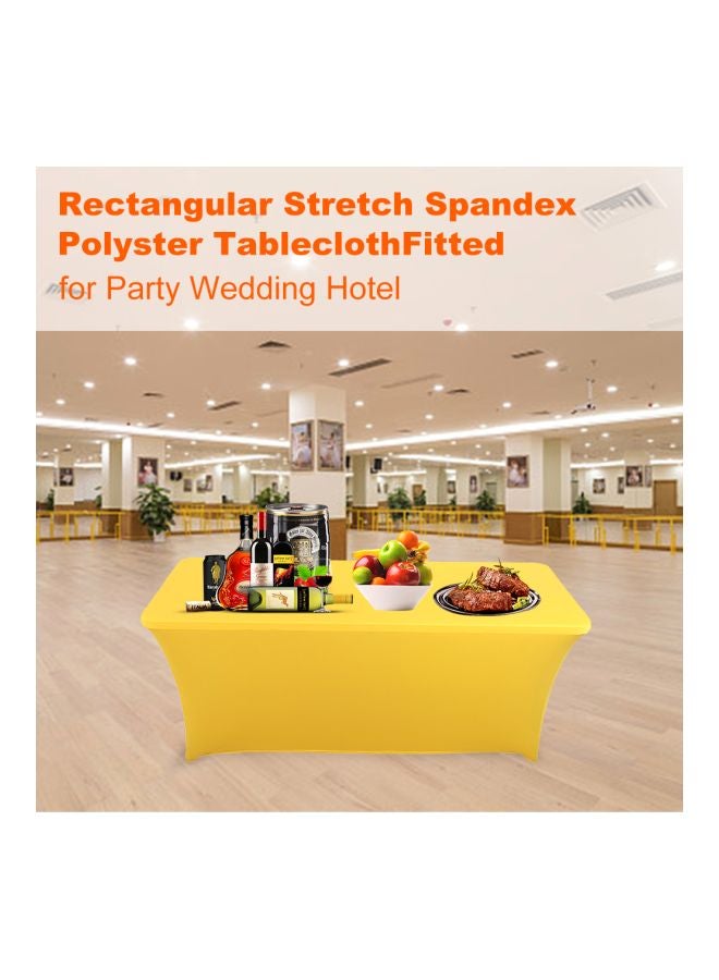 Rectangular Stretch Table Cover Yellow 72x30x30inch - Image 3
